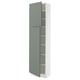SEKTION Gabinete alto 2 puertas c/estantes, blanco/Nickebo Verde grisáceo mate, 61x37x229 cm