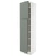 SEKTION Gabinete alto 2 puertas c/estantes, blanco/Nickebo Verde grisáceo mate, 61x61x229 cm