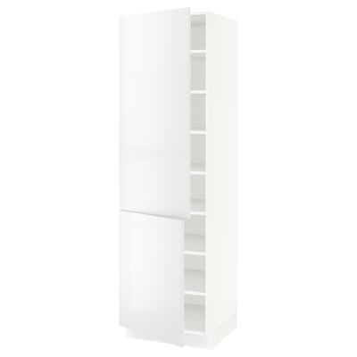 SEKTION Gabinete alto 2 puertas c/estantes, blanco/Ringhult blanco, 61x61x203 cm