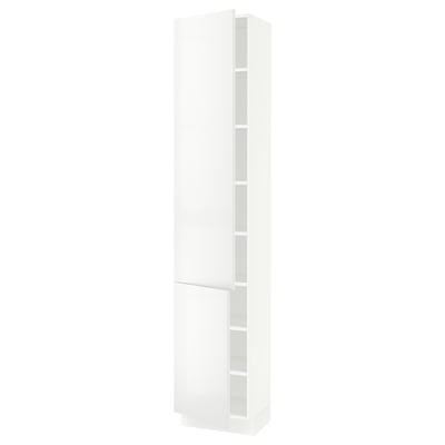 SEKTION Gabinete alto 2 puertas c/estantes, blanco/Ringhult blanco, 46x37x229 cm