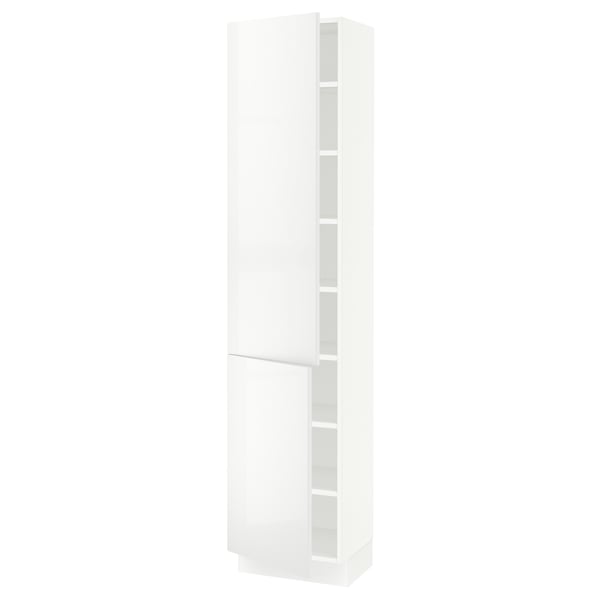 SEKTION Gabinete alto 2 puertas c/estantes, blanco/Ringhult blanco, 46x37x203 cm