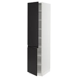 SEKTION Gabinete alto 2 puertas c/estantes, blanco/Upplöv Carbón mate, 46x61x203 cm