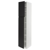 SEKTION Gabinete alto 2 puertas c/estantes, blanco/Upplöv Carbón mate, 46x61x229 cm