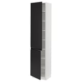SEKTION Gabinete alto 2 puertas c/estantes, blanco/Upplöv Carbón mate, 46x37x203 cm