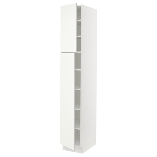 SEKTION Gabinete alto 2 puertas c/estantes, blanco/Vallstena blanco, 38x61x229 cm