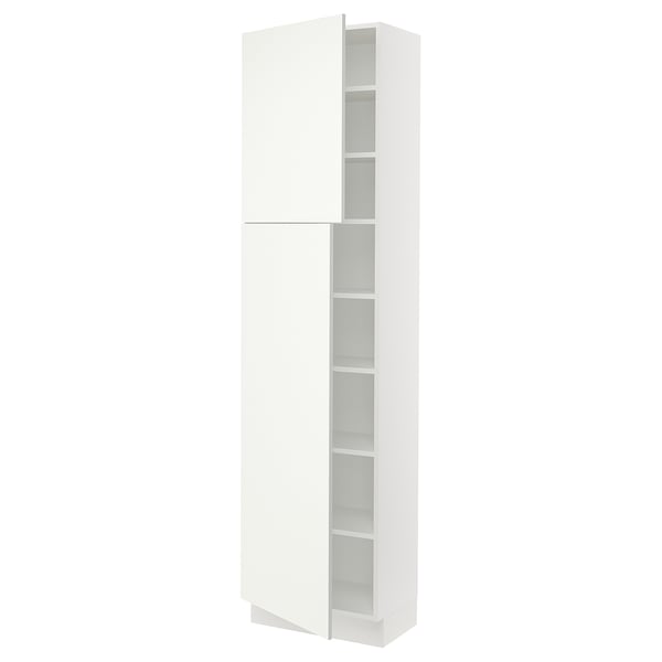 SEKTION Gabinete alto 2 puertas c/estantes, blanco/Vallstena blanco, 61x37x229 cm