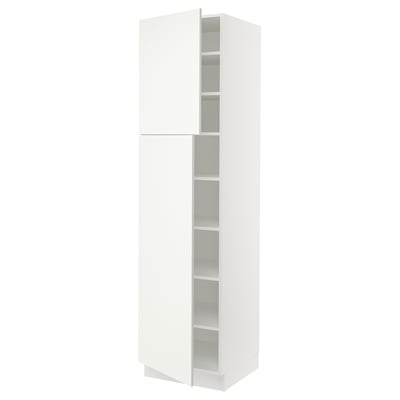 SEKTION Gabinete alto 2 puertas c/estantes, blanco/Vallstena blanco, 61x61x229 cm
