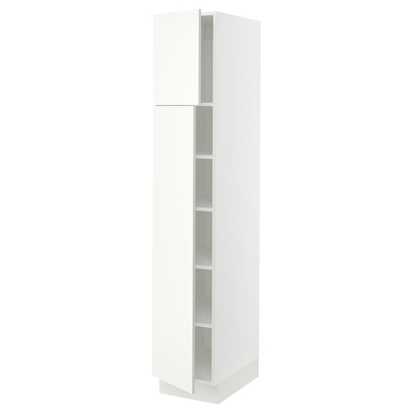 SEKTION Gabinete alto 2 puertas c/estantes, blanco/Vallstena blanco, 38x61x203 cm