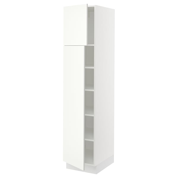SEKTION Gabinete alto 2 puertas c/estantes, blanco/Vallstena blanco, 46x61x203 cm