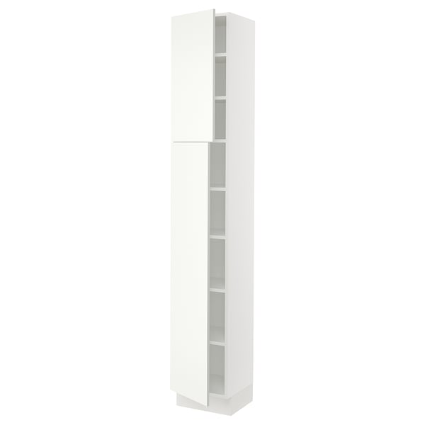 SEKTION Gabinete alto 2 puertas c/estantes, blanco/Vallstena blanco, 38x37x229 cm