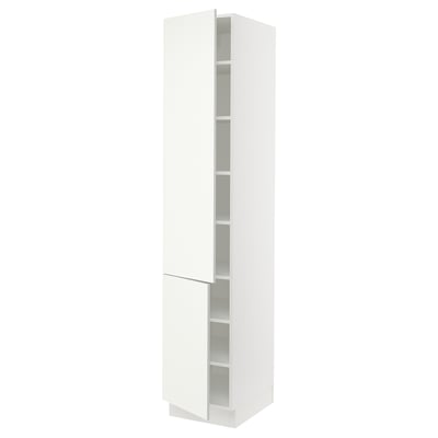 SEKTION Gabinete alto 2 puertas c/estantes, blanco/Vallstena blanco, 46x61x229 cm