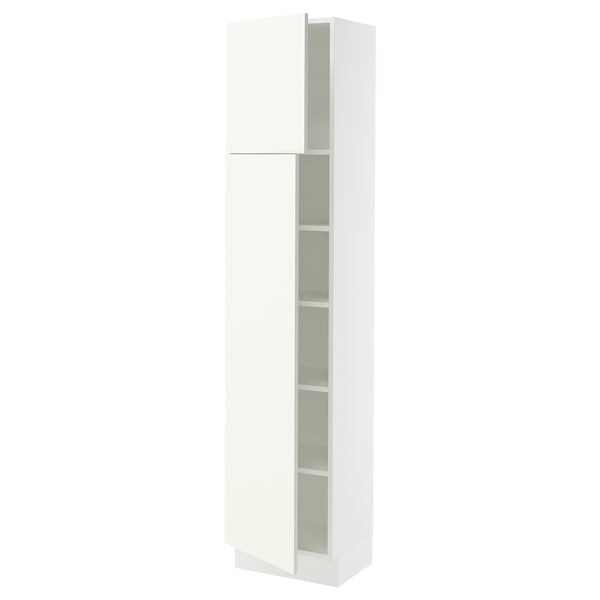 SEKTION Gabinete alto 2 puertas c/estantes, blanco/Vallstena blanco, 46x37x203 cm
