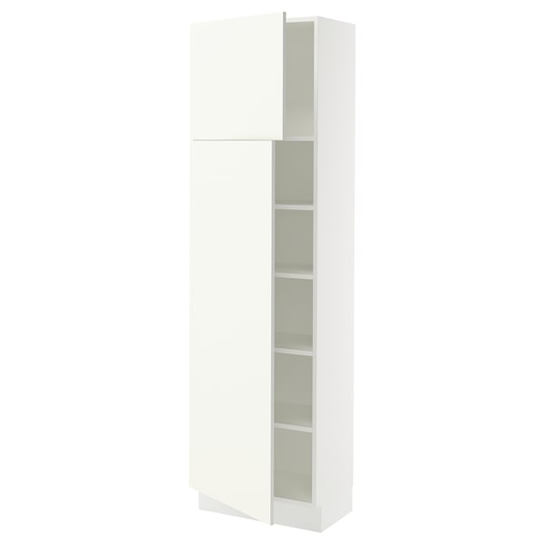 SEKTION Gabinete alto 2 puertas c/estantes, blanco/Vallstena blanco, 61x37x203 cm