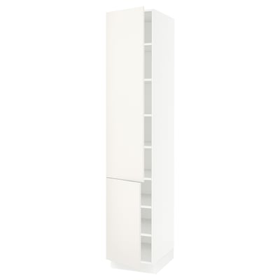 SEKTION Gabinete alto 2 puertas c/estantes, blanco/Veddinge blanco, 46x61x229 cm