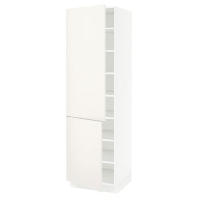 SEKTION Gabinete alto 2 puertas c/estantes, blanco/Veddinge blanco, 61x61x203 cm