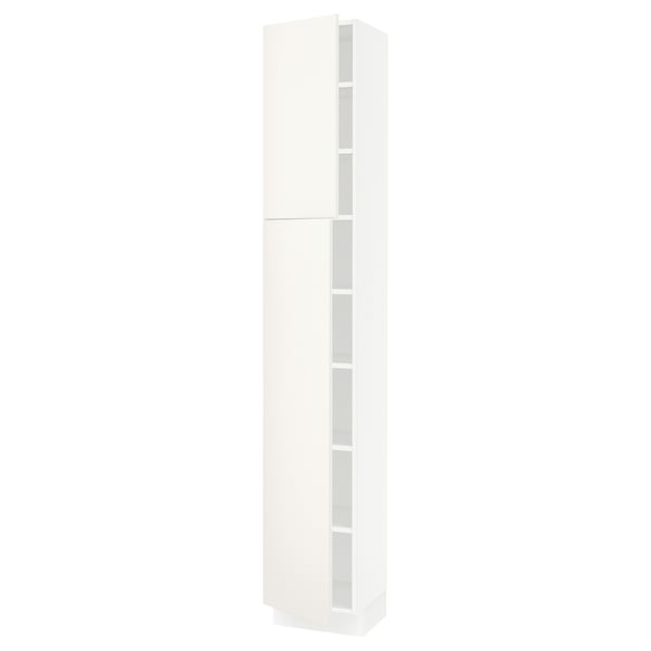 SEKTION Gabinete alto 2 puertas c/estantes, blanco/Veddinge blanco, 38x37x229 cm