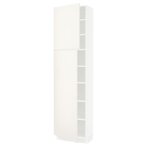 SEKTION Gabinete alto 2 puertas c/estantes, blanco/Veddinge blanco, 61x37x229 cm