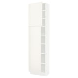 SEKTION Gabinete alto 2 puertas c/estantes, blanco/Veddinge blanco, 61x37x229 cm