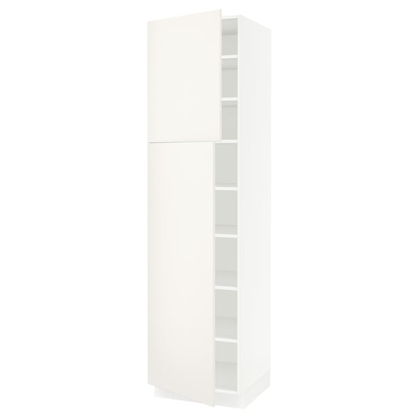 SEKTION Gabinete alto 2 puertas c/estantes, blanco/Veddinge blanco, 61x61x229 cm