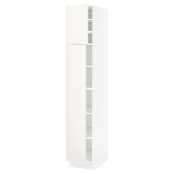 SEKTION Gabinete alto 2 puertas c/estantes, blanco/Veddinge blanco, 38x61x203 cm