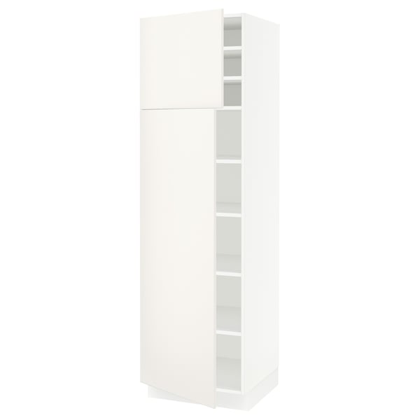 SEKTION Gabinete alto 2 puertas c/estantes, blanco/Veddinge blanco, 61x61x203 cm