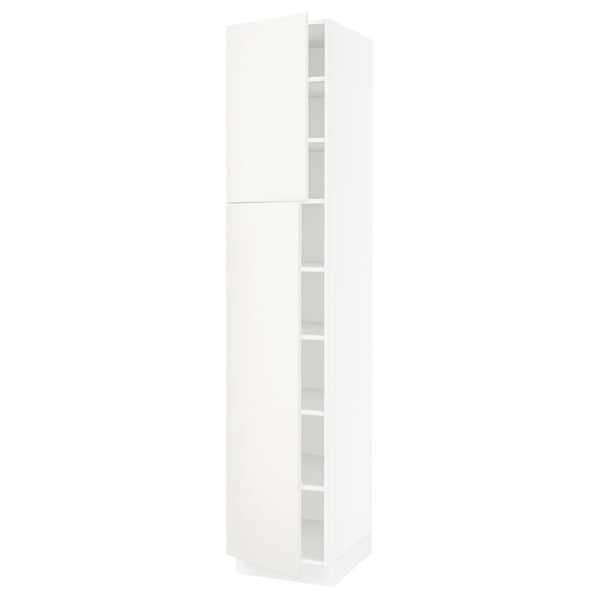SEKTION Gabinete alto 2 puertas c/estantes, blanco/Veddinge blanco, 46x61x229 cm