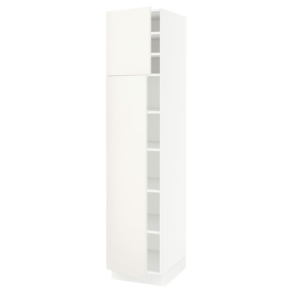 SEKTION Gabinete alto 2 puertas c/estantes, blanco/Veddinge blanco, 46x61x203 cm