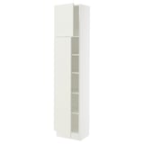 SEKTION Gabinete alto 2 puertas c/estantes, blanco/Veddinge blanco, 46x37x203 cm