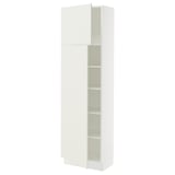 SEKTION Gabinete alto 2 puertas c/estantes, blanco/Veddinge blanco, 61x37x203 cm