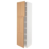 SEKTION Gabinete alto 2 puertas c/estantes, blanco/Vedhamn roble, 61x61x229 cm