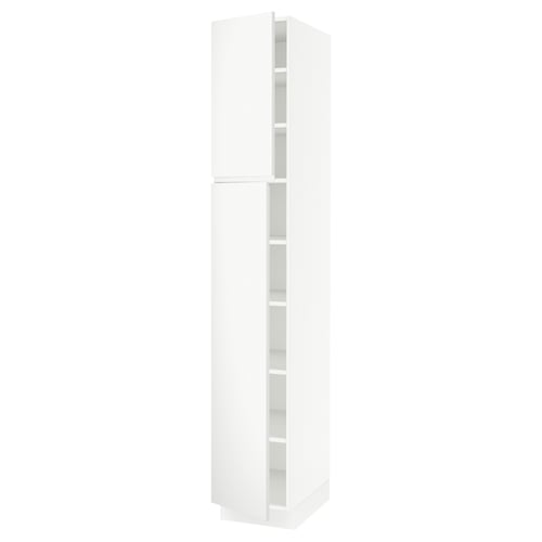 SEKTION Gabinete alto 2 puertas c/estantes, blanco/Voxtorp blanco mate, 38x61x229 cm