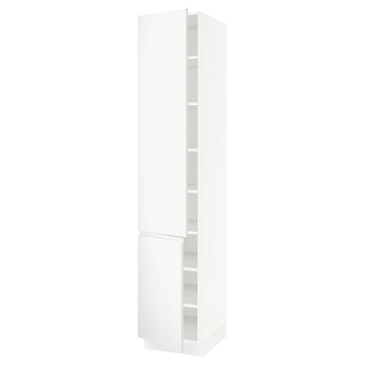 SEKTION Gabinete alto 2 puertas c/estantes, blanco/Voxtorp blanco mate, 46x61x229 cm