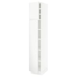 SEKTION Gabinete alto 2 puertas c/estantes, blanco/Voxtorp blanco mate, 38x61x203 cm