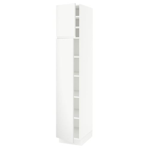 SEKTION Gabinete alto 2 puertas c/estantes, blanco/Voxtorp blanco mate, 38x61x203 cm
