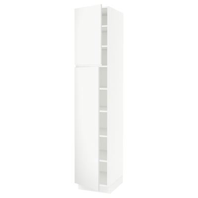 SEKTION Gabinete alto 2 puertas c/estantes, blanco/Voxtorp blanco mate, 46x61x229 cm