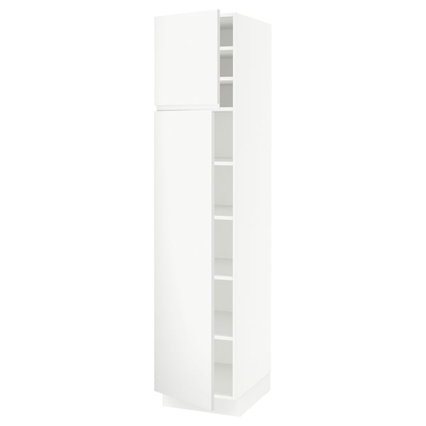 SEKTION Gabinete alto 2 puertas c/estantes, blanco/Voxtorp blanco mate, 46x61x203 cm