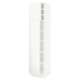 SEKTION Gabinete alto 2 puertas c/estantes, blanco/Voxtorp blanco mate, 46x61x203 cm