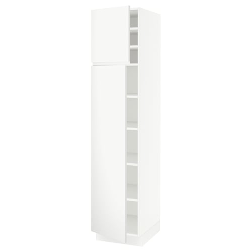 SEKTION Gabinete alto 2 puertas c/estantes, blanco/Voxtorp blanco mate, 46x61x203 cm