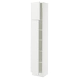 SEKTION Gabinete alto 2 puertas c/estantes, blanco/Voxtorp blanco mate, 38x37x203 cm