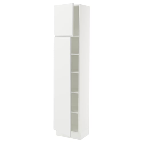 SEKTION Gabinete alto 2 puertas c/estantes, blanco/Voxtorp blanco mate, 46x37x203 cm