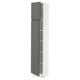 SEKTION Gabinete alto 2 puertas c/estantes, blanco/Voxtorp gris oscuro, 38x37x203 cm