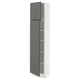 SEKTION Gabinete alto 2 puertas c/estantes, blanco/Voxtorp gris oscuro, 46x37x203 cm