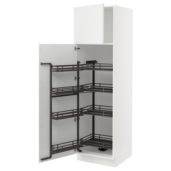 SEKTION Gabinete alto c/despensa extraíble, blanco/Axstad blanco mate, 61x61x203 cm