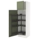 SEKTION Gabinete alto c/despensa extraíble, blanco/Axstad verde grisáceo, 61x61x203 cm