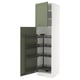 SEKTION Gabinete alto c/despensa extraíble, blanco/Axstad verde grisáceo, 61x61x229 cm