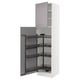 SEKTION Gabinete alto c/despensa extraíble, blanco/Bodbyn gris, 61x61x229 cm