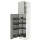 SEKTION Gabinete alto c/despensa extraíble, blanco/Havstorp gris claro, 61x61x229 cm