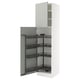 SEKTION Gabinete alto c/despensa extraíble, blanco/Havstorp gris claro, 61x61x229 cm