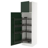 SEKTION Gabinete alto c/despensa extraíble, blanco/Havstorp Verde oscuro, 61x61x203 cm