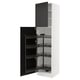 SEKTION Gabinete alto c/despensa extraíble, blanco/Nickebo Carbón mate, 61x61x229 cm
